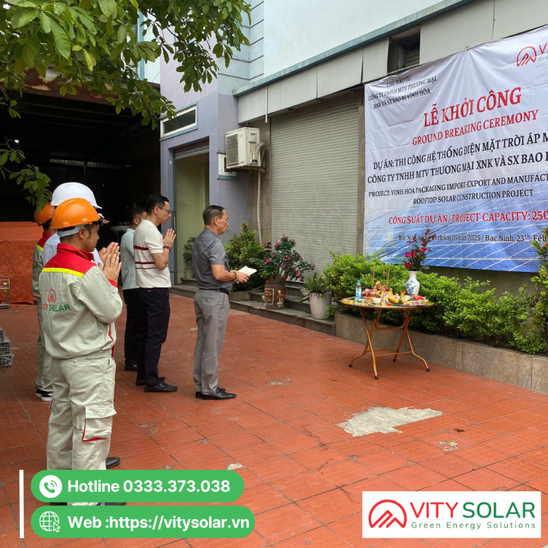 VITY SOLAR – Khởi công dự án Điện mặt trời áp mái 250 KWp tại Bắc Ninh