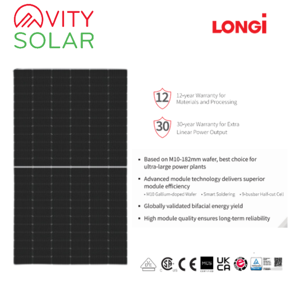 Tấm Pin NLMT Longi Solar 545WP – 2 Mặt Kính